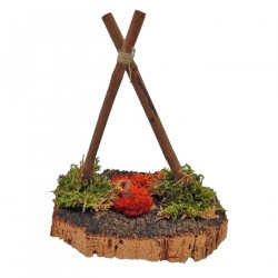 Tradineur - Hoguera luminosa con pilas para Belén, resina, fogata con luz, fuego para nacimiento, pesebre, Navidad, decoración t