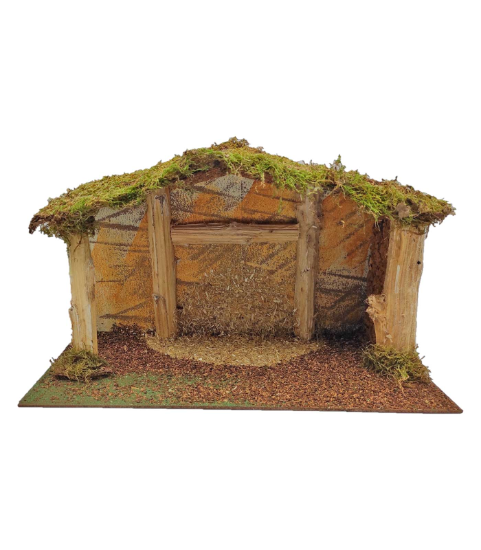 Tradineur - Cueva rústica de corcho 20 x 37 x 18 cm para figuras del nacimiento de 8-12 cm, portal, pesebre para belén navideño, figura decorativa navidad, decoración tradicional