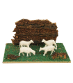 Tradineur - Corral para belén navideño 10,5 x 7,5 x 5,5 cm, resina, animales de granja para nacimiento, figuras decorativas pesebre, navidad, decoración tradicional, modelo aleatorio