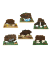 Tradineur - Corral para belén navideño 10,5 x 7,5 x 5,5 cm, resina, animales de granja para nacimiento, figuras decorativas pesebre, navidad, decoración tradicional, modelo aleatorio