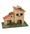 Tradineur - Casa rural de corcho para belén navideño 10 x 15,5 x 9 cm, casa decorativa de pueblo, aldea para nacimiento, pesebre, navidad, decoración tradicional, modelo aleatorio