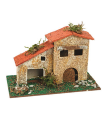 Tradineur - Casa rural de corcho para belén navideño 10 x 15,5 x 9 cm, casa decorativa de pueblo, aldea para nacimiento, pesebre, navidad, decoración tradicional, modelo aleatorio