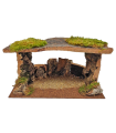 Tradineur - Cueva de corcho para figuras del nacimiento de 8-10 cm, portal, pesebre para belén navideño 20 x 36,8 x 18 cm, figura decorativa navidad, decoración tradicional