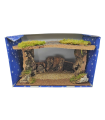 Tradineur - Cueva de corcho para figuras del nacimiento de 8-10 cm, portal, pesebre para belén navideño 20 x 36,8 x 18 cm, figura decorativa navidad, decoración tradicional