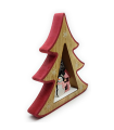 Tradineur - Figura decorativa navideña, estrella/abeto de madera, mesa, repisa, chimenea, decoración navidad, hogar, 17/16 cm, modelo y color aleatorios