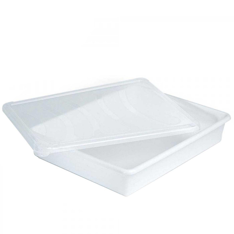 Tradineur - Bandeja almacenamiento con tapa para frigorífico - 4,3 litros - 6,5 x 34 x 27 cm - Transparente Tradineur - Bandeja almacenamiento con tapa para frigorífico - 4,3 litros - 6,5 x 34 x 27 cm - Transparente