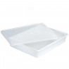 Tradineur - Bandeja almacenamiento con tapa para frigorífico - 4,3 litros - 6,5 x 34 x 27 cm - Transparente