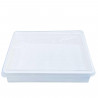 Tradineur - Bandeja almacenamiento con tapa para frigorífico - 4,3 litros - 6,5 x 34 x 27 cm - Transparente