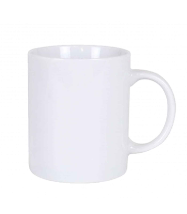 Taza de cerámica blanca, tazón desayuno, café, infusiones, diseño clásico, resistente y duradera, apta para lavavajillas y microondas. 320 ml. 9 x 11 x 7,7 cm