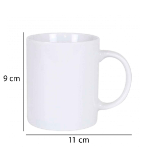 Taza de cerámica blanca, tazón desayuno, café, infusiones, diseño clásico, resistente y duradera, apta para lavavajillas y microondas. 320 ml. 9 x 11 x 7,7 cm