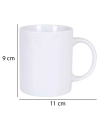 Taza de cerámica blanca, tazón desayuno, café, infusiones, diseño clásico, resistente y duradera, apta para lavavajillas y microondas. 320 ml. 9 x 11 x 7,7 cm