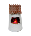 Tradineur - Figura de horno con luces LED para belén - Fabricado en plástico - Figura decorativa divertida para nacimiento, navidad, decoración tradicional - 11,3 x 7 x 7 cm