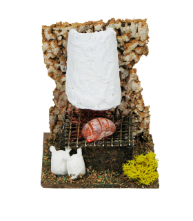 Tradineur - Figura de horno con luces LED para belén - Fabricado en plástico - Figura decorativa divertida para nacimiento, navidad, decoración tradicional - 11,3 x 7 x 7 cm