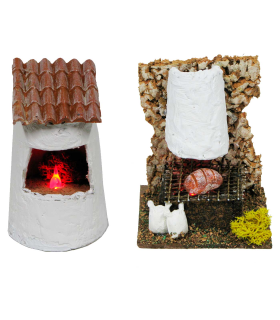 Tradineur - Figura de horno con luces LED para belén - Fabricado en plástico - Figura decorativa divertida para nacimiento, navidad, decoración tradicional - 11,3 x 7 x 7 cm