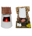 Tradineur - Figura de horno con luces LED para belén - Fabricado en plástico - Figura decorativa divertida para nacimiento, navidad, decoración tradicional - 11,3 x 7 x 7 cm