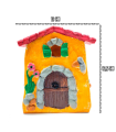 Tradineur - Casita NAIF para Belén - Fabricado en marmolina - para figuras del nacimiento - Color Amarillo - 13,5 x 12 x 5,5 cm