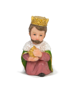 Tradineur - Figura de reyes magos con diseño adorable - Fabricación en marmolina - Ideal para belén navideño, figuras decorativas, nacimiento, pesebre - 8 x 5 x 3 cm 