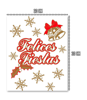 Tradineur - Pack 11 etiquetas adhesivas para navidad con la frase de "Felices Fiestas" - Accesorio para navidades - Detalle para regalo - Color Rojo