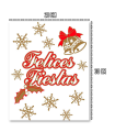 Tradineur - Pack 11 etiquetas adhesivas para navidad con la frase de "Felices Fiestas" - Accesorio para navidades - Detalle para regalo - Color Rojo