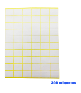 Tradineur - Pack de 300 etiquetas adhesivas blancas E05, pegatinas auto-adhesivas para objetos, hogar, oficina, 18 x 24 mm