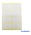 Tradineur - Pack de 40 etiquetas adhesivas blancas E11, pegatinas auto-adhesivas para objetos, hogar, oficina, 50 x 75 mm