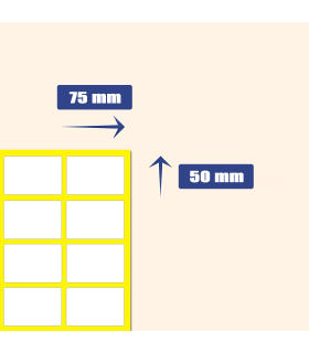 Tradineur - Pack de 40 etiquetas adhesivas blancas E11, pegatinas auto-adhesivas para objetos, hogar, oficina, 50 x 75 mm