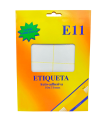 Tradineur - Pack de 480 etiquetas adhesivas blancas E11, pegatinas auto-adhesivas para objetos, hogar, oficina, 50 x 75 mm