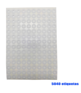 Tradineur - Pack de 5040 etiquetas adhesivas redondas blancas E16C, pegatinas auto-adhesivas para objetos, hogar, oficina, Ø13 x 5,5 mm