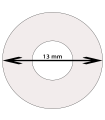 Tradineur - Pack de 5040 etiquetas adhesivas redondas blancas E16C, pegatinas auto-adhesivas para objetos, hogar, oficina, Ø13 x 5,5 mm