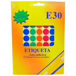 Tradineur - Pack de 2520 etiquetas adhesivas redondas de colores E30, pegatinas auto-adhesivas para objetos, hogar, oficina, Ø19