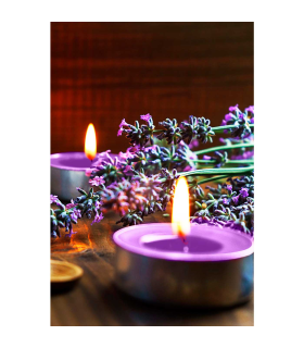 Tradineur - Pack de 10 velas de té perfumadas, tealights aromáticas, tiempo de combustión: 5 horas, decoración del hogar (Lavanda, 3,7 x 1,6 cm)