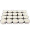 Tradineur - Pack de 20 velas dobles sin perfume, tealights, tiempo de combustión: 7 horas, decoración del hogar (Blanco, 3,7 x 2,1 cm)