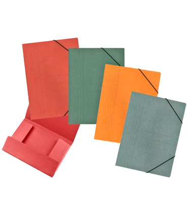 Pack de 10 carpetas de cartón de 31,7 x 23,6 cm, tamaño folio, con gomas y solapas, de color surtido. Juego de 10 carpetas para guardar papeles, ideal para el hogar, oficina o colegio