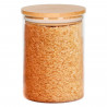 Tradineur - Tarro de cristal de borosilicato con tapa de bambú, 600 ml, recipiente, bote de almacenamiento para guardar café, ga