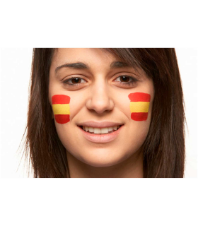 Tradineur - Pintura para la cara con diseño de la bandera de España - Deporte, golf, adulto, unisex, talla única - Color rojo y amarillo.