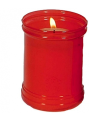 Tradineur - Pack de 2 velones litúrgicos, velas de santo de parafina y cera vegetal, decoración de iglesias, cementerios, tumbas (Rojo, 9 x 6 cm)