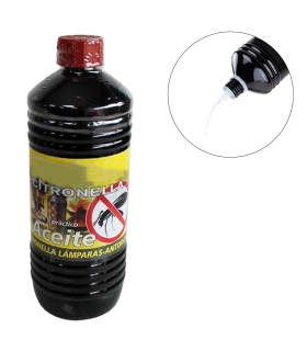 Tradineur - Aceite para lámparas con citronella, líquido para antorchas de jardín y de pared, antimosquitos, interior y exterior, 750 ml