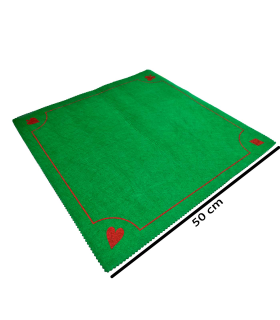 Tradineur - Tapete de póker, mantel, alfombrilla de fieltro para juegos de mesa, salón, cartas, grosor 1 mm (Verde, 50 x 50 cm)