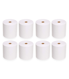 Tradineur - Pack de 8 rollos de papel térmico - Apto para marcas de TPV, cajas registradoras táctiles, impresoras térmicas, calculadoras, etc.