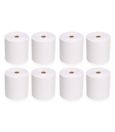 Tradineur - Pack de 8 rollos de papel térmico - Apto para marcas de TPV, cajas registradoras táctiles, impresoras térmicas, calculadoras, etc.