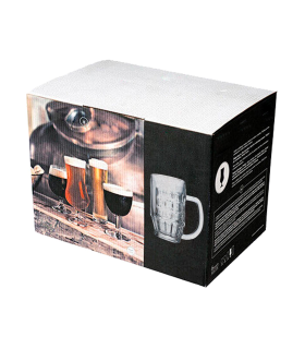 Tradineur – Caja de 6 vasos de cerveza modelo “Malles” – Fabricación en cristal resistente – Aptos para lavavajillas – 0,4 litros