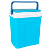 Tradineur - Nevera portátil de polipropileno rígido con asa, porta alimentos y bebidas para playa, acampada (Azul y blanco, 30 l
