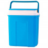 Tradineur - Nevera portátil de polipropileno rígido con asa, porta alimentos y bebidas para playa, acampada (Azul y blanco, 30 l