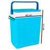 Tradineur - Nevera portátil de polipropileno rígido con asa, porta alimentos y bebidas para playa, acampada (Azul y blanco, 30 l