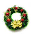 Tradineur - Corona de navidad decorada con campanas, espumillón, guirnalda decorativa artificial, adorno colgante para puerta, pared, mesa, Ø 30 cm