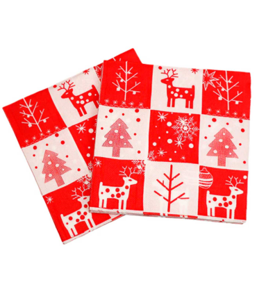 Tradineur - Pack de 20 servilletas navideñas de papel decoradas, fiestas, celebraciones, decoración de Navidad, 33 x 33 cm, diseño y color aleatorios