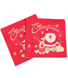 Tradineur - Pack de 20 servilletas navideñas de papel decoradas, fiestas, celebraciones, decoración de Navidad, 33 x 33 cm, diseño y color aleatorios