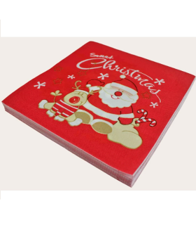 Tradineur - Pack de 20 servilletas navideñas de papel decoradas, fiestas, celebraciones, decoración de Navidad, 33 x 33 cm, diseño y color aleatorios