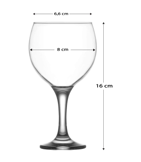 Tradineur - Set de 6 copas de cristal “Misket” para cócteles, combinados, vino, agua, aptas para lavavajillas, elegantes, fiestas (260 ml, 16 x 8 cm)