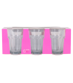 Tradineur - Set de 6 vasos de cristal clásicos "Aras", base gruesa, resistentes, aptos para lavavajillas, refrescos, agua, bebidas, 12 x 8,3 cm, 365 ml